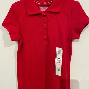 Cat & Jack Girls Short Sleeve School Uniform Polo Shirt Red XS(4/5) NWT